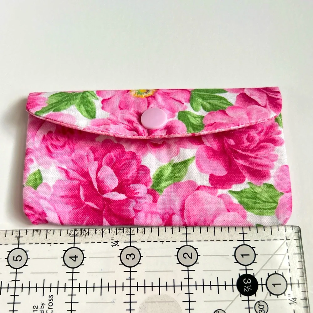 Hand Crafted Colorful Floral Lipstick Cozy Pocket Holder Fabric 100% Cotton